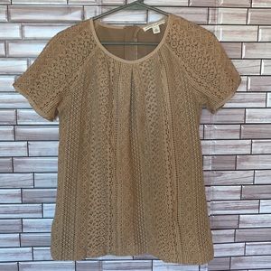 Banana Republic Size 10 Neutral Lace Sleeveless Top
